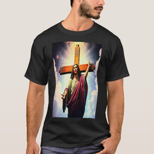 Jezus Christus en het kruis Tshirt (Voorkant)
