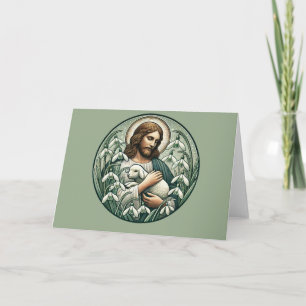 Jezus Christus en het Lam Paaszondag Kaart