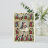 Jezus Christus en het Twelve Apostles christendom Briefkaart (Staand voorkant)