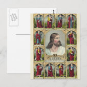 Jezus Christus en het Twelve Apostles christendom Briefkaart (Voorkant / Achterkant)