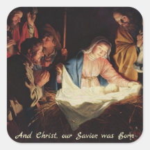 Jezus Christus en Maria, Bethlehem Kerst sticker