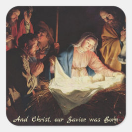 Jezus Christus en Maria, Bethlehem Kerst sticker