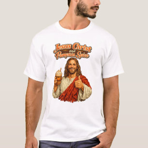 Jezus Christus en Pompoengewürz Herfst Christelijk T-shirt
