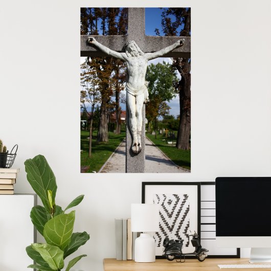 Jezus Christus gekruist Poster (Thuiskantoor)
