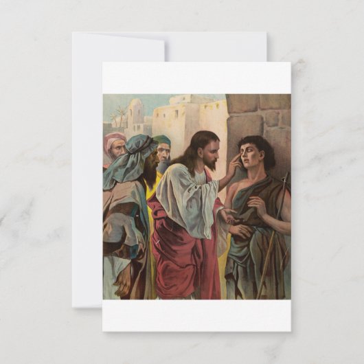Jezus Christus geneest de blinde man Bedankkaart (Voorkant)