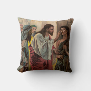 Jezus Christus geneest de blinde man Kussen