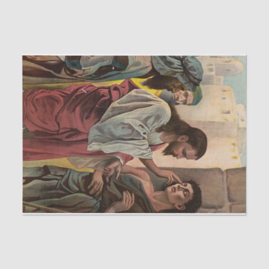 Jezus Christus geneest de blinde man Tissuepapier (Voorkant)