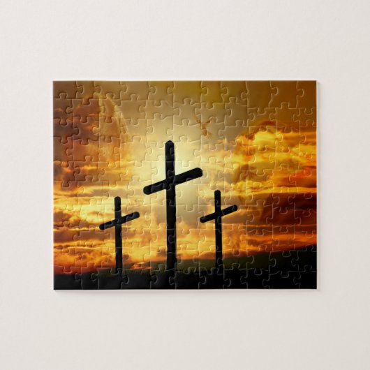 Jezus Christus Gezegende Maagd Mary Dove Calvery Legpuzzel (Horizontaal)