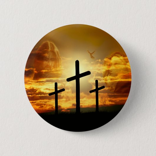 Jezus Christus Gezegende Maagd Mary Dove Calvery Ronde Button 5,7 Cm (Voorkant)