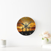 Jezus Christus Gezegende Maagd Mary Dove Calvery Ronde Klok (Huis)