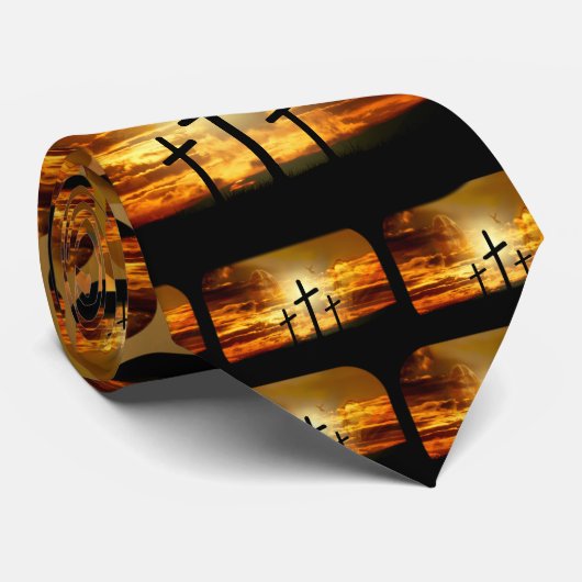 Jezus Christus Gezegende Maagd Mary Dove Calvery Stropdas (Opgerold)