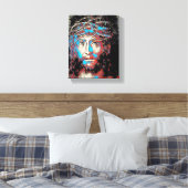 Jezus Christus gezicht Thorn Abstract schilderen Canvas Afdruk (Insitu (Slaapkamer))