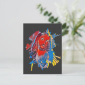 Jezus Christus Gezichtsheilig hart Abstracte kunst Briefkaart (Staand voorkant)