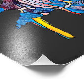 Jezus Christus Gezichtsheilig hart Abstracte kunst Foto Afdruk (Hoek)