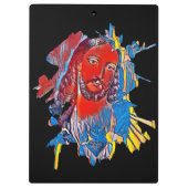 Jezus Christus Gezichtsheilig hart Abstracte kunst Klembord (Achterkant)