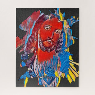 Jezus Christus Gezichtsheilig hart Abstracte kunst Legpuzzel