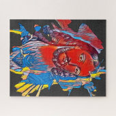 Jezus Christus Gezichtsheilig hart Abstracte kunst Legpuzzel (Horizontaal)