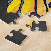 Jezus Christus Gezichtsheilig hart Abstracte kunst Legpuzzel (Zijkant)