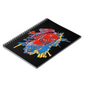 Jezus Christus Gezichtsheilig hart Abstracte kunst Notitieboek (Linkerzijde)