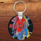 Jezus Christus Gezichtsheilig hart Abstracte kunst Sleutelhanger (Voorkant)