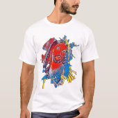 Jezus Christus Gezichtsheilig hart Abstracte kunst T-shirt (Voorkant)