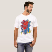 Jezus Christus Gezichtsheilig hart Abstracte kunst T-shirt (Voorkant volledig)