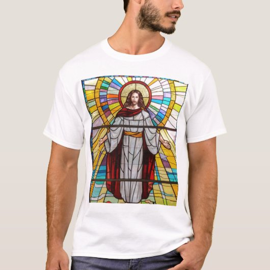 Jezus Christus Glas in lood Mural T-Shirt (Voorkant)