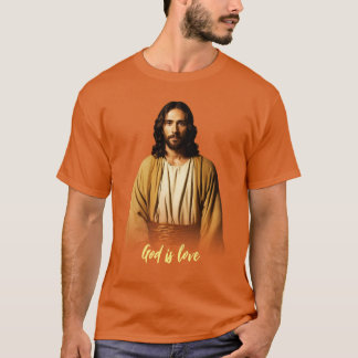 Jezus Christus God is Liefde Slogan Basic Donker T T-shirt
