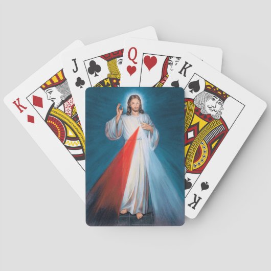 Jezus Christus Goddelijke Barmhartigheid Heilig Ha Pokerkaarten (Achterkant)