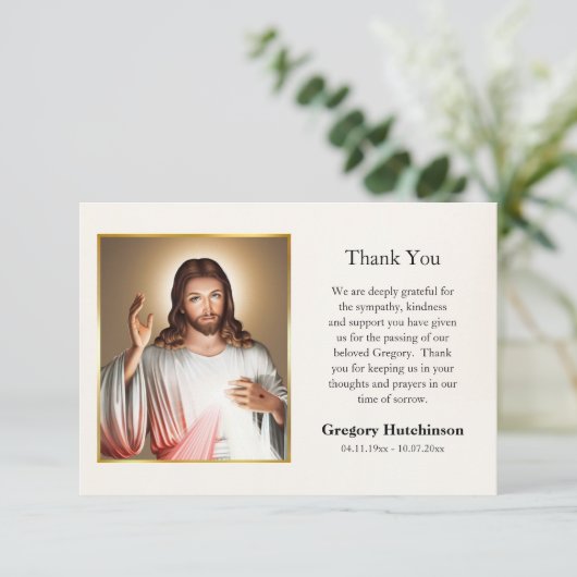 Jezus Christus Goddelijke Barmhartigheid Katholiek Bedankkaart (Staand voorkant)