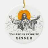Jezus Christus grappig "Je bent mijn favoriete zon Keramisch Ornament (Voorkant)
