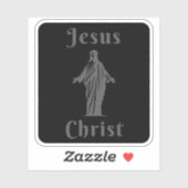 Jezus Christus (grijs op zwart) Sticker (Vel)