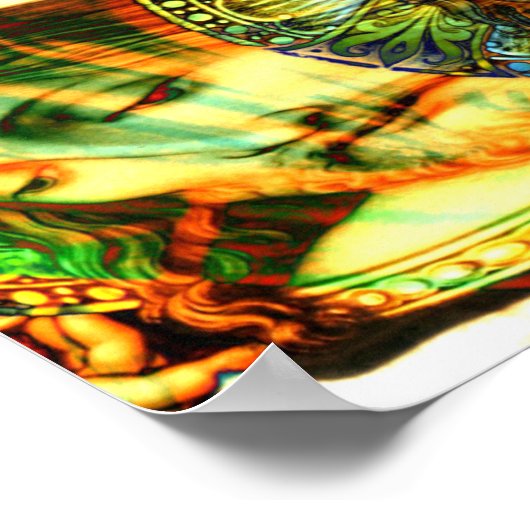 Jezus Christus Halo EFX Warp omkeert gekleurd Poster (Hoek)