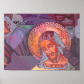 Jezus Christus Halo Kleur Crazy Soft Overlay White Poster (Voorkant)