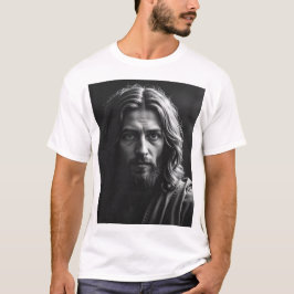 Jezus Christus – handgemaakt houtskoolportret T-shirt