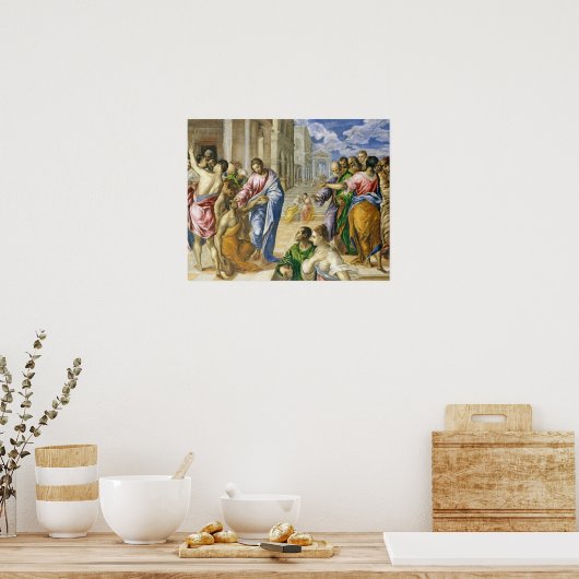 Jezus Christus Healing the Blind Religious Art Poster (Keuken)