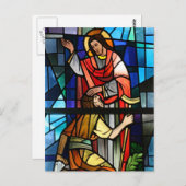 Jezus Christus Healing the Lame Glas in lood Art Briefkaart (Voorkant / Achterkant)