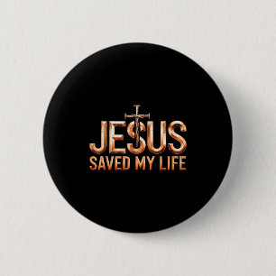 Jezus Christus Heeft Mijn Leven Gered Cadeaus Voor Ronde Button 5,7 Cm