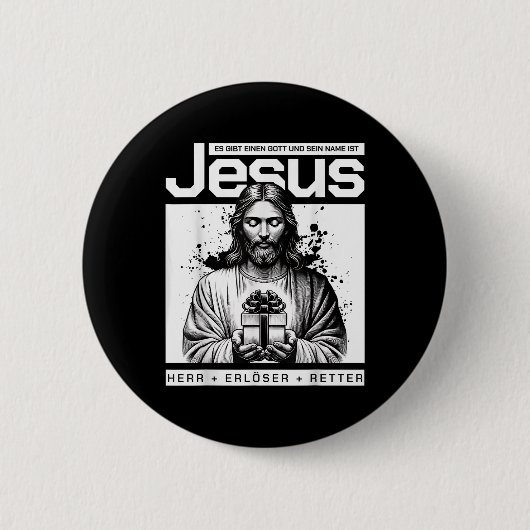 Jezus Christus Heer En Verlosser Ontwerp Ronde Button 5,7 Cm (Voorkant)