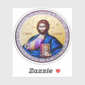 Jezus Christus, Heer van alles, Pantocrator Orthod Sticker (Vel)