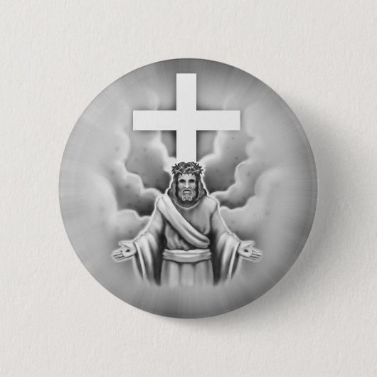 Jezus Christus Herurrectie Kruisontwerp Ronde Button 5,7 Cm (Voorkant)