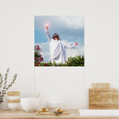 Jezus Christus Herurrectie Pasen Christelijk Poste Poster (Keuken)