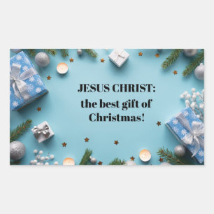 Jezus Christus: het beste cadeau voor Kerstmis Rechthoekige Sticker