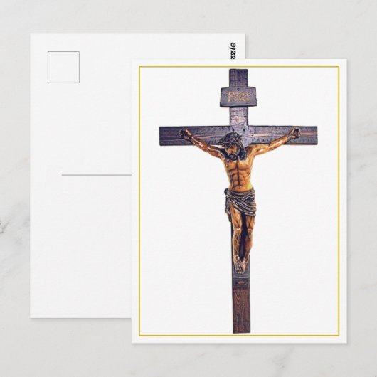 Jezus Christus het Briefkaart van de Savior Crucif (Voorkant / Achterkant)
