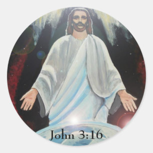 Jezus Christus, het Licht van de Wereld Ronde Stic Sticker