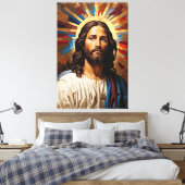 Jezus Christus - het licht van het geloof Canvas Afdruk (Insitu (Slaapkamer))