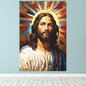 Jezus Christus - het licht van het geloof Canvas Afdruk (Insitu (Houten vloer))