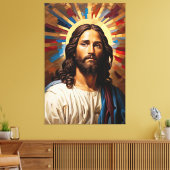 Jezus Christus - het licht van het geloof Canvas Afdruk (Insitu (Woonkamer))
