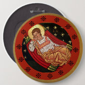 Jezus Christus, het Unslapende Ooggewricht Ronde Button 6,0 Cm (Voorkant /achterkant)
