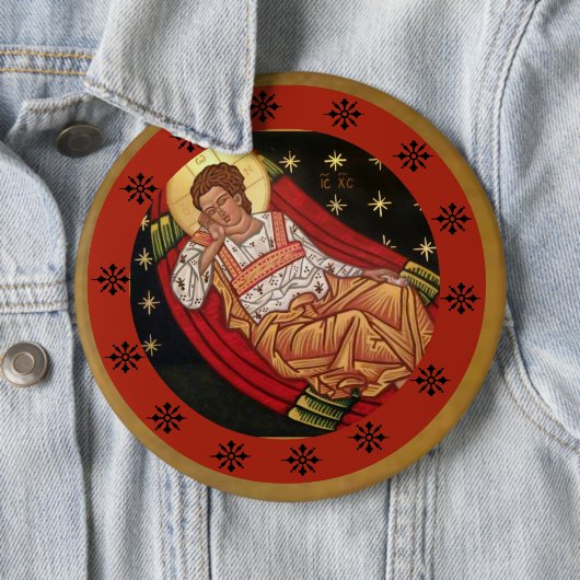 Jezus Christus, het Unslapende Ooggewricht Ronde Button 6,0 Cm (In situ)